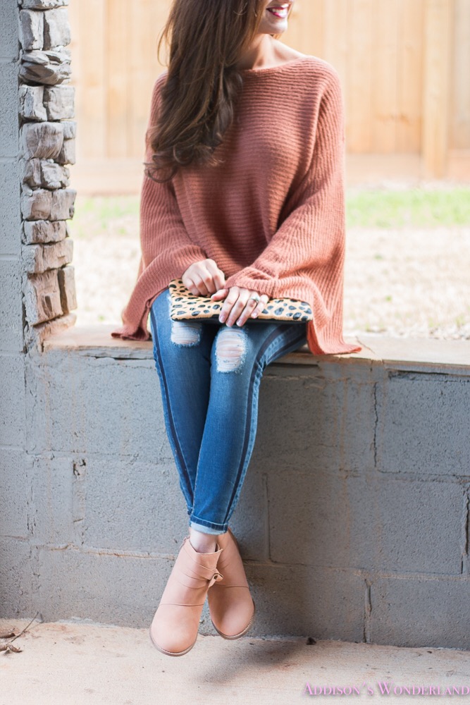 bell sleeved sweater and cozy bootie