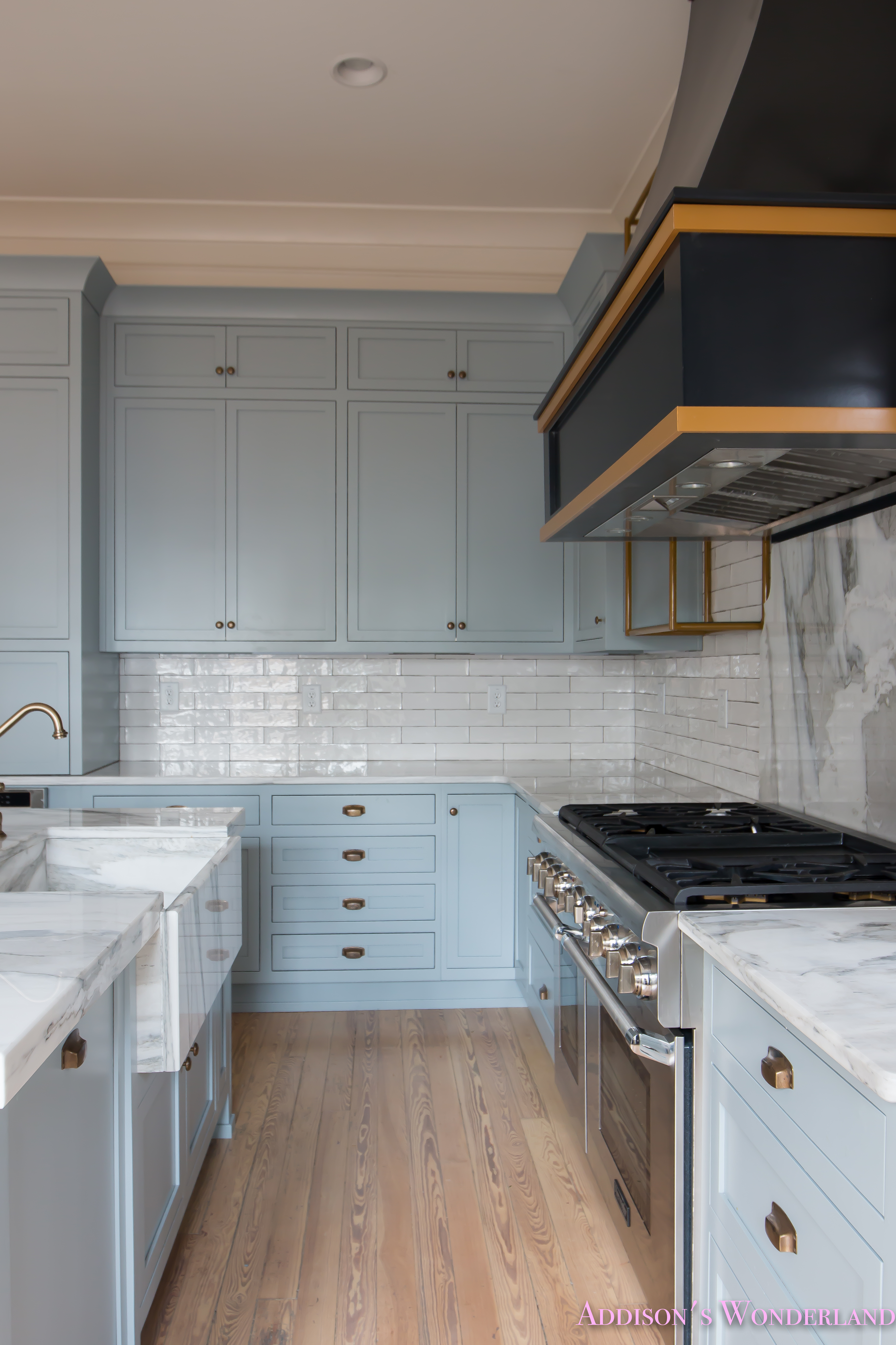 A Classic Vintage Modern Kitchen Blue Gray Cabinets Inset Shaker