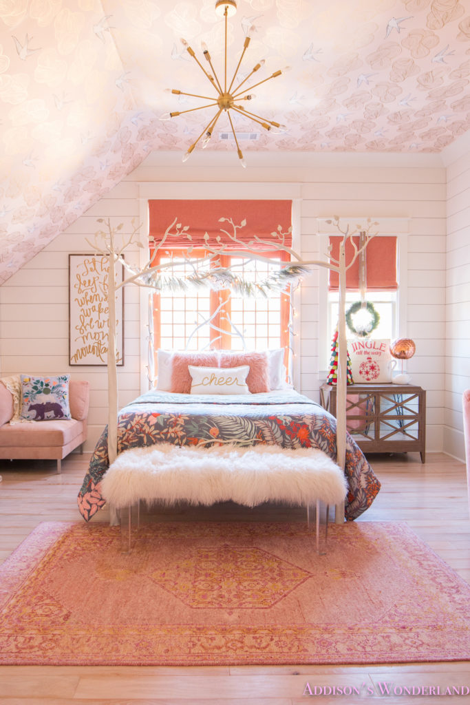 A Little Christmas Decor in Addison's Coral Girl's Bedroom