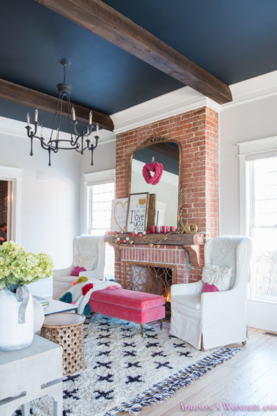 Our Colorful, Whimsical &amp; Elegant Valentine's Day Living Room Decor