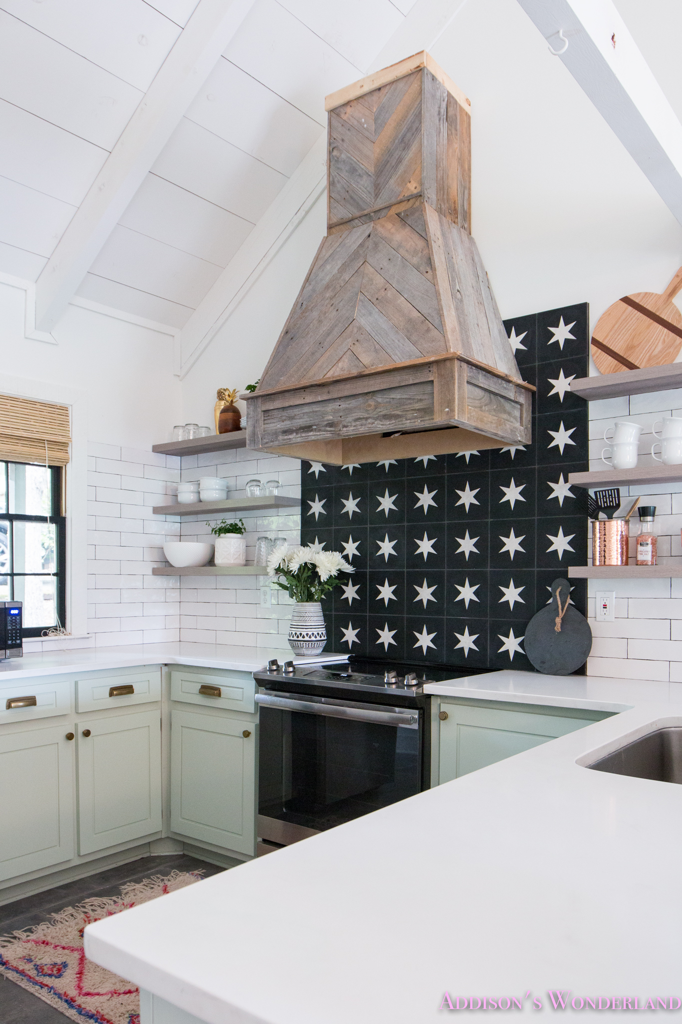 The Full Reveal of Our White Cabin Kitchen w/ Light Mint 