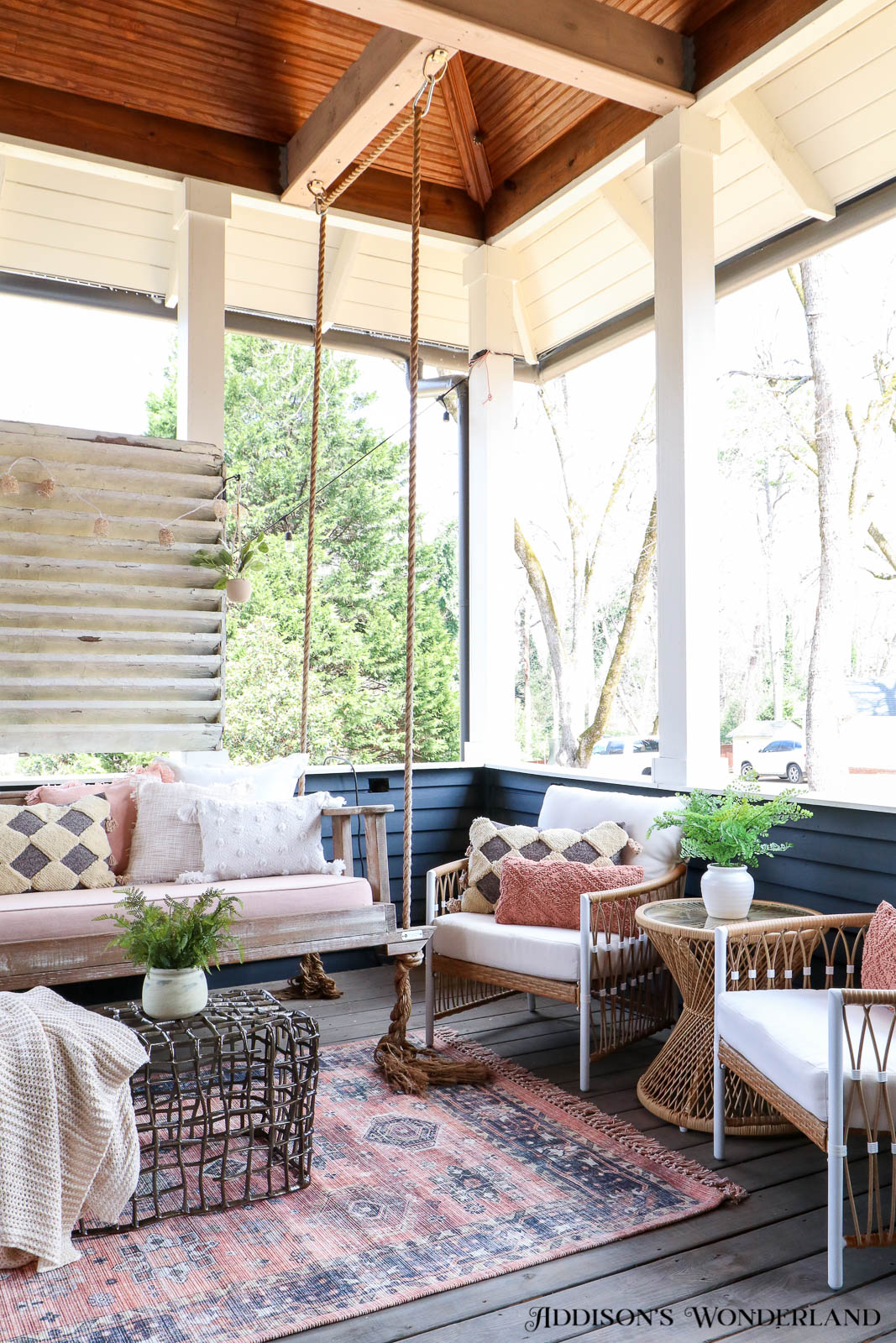Feeling All Things Pink, Blue & Rattan on Our Back Porch Refresh ...