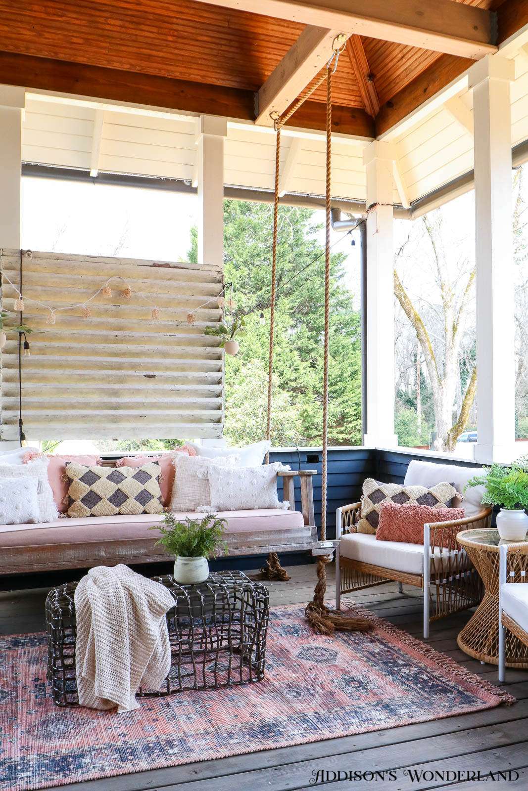 Feeling All Things Pink, Blue & Rattan on Our Back Porch Refresh ...