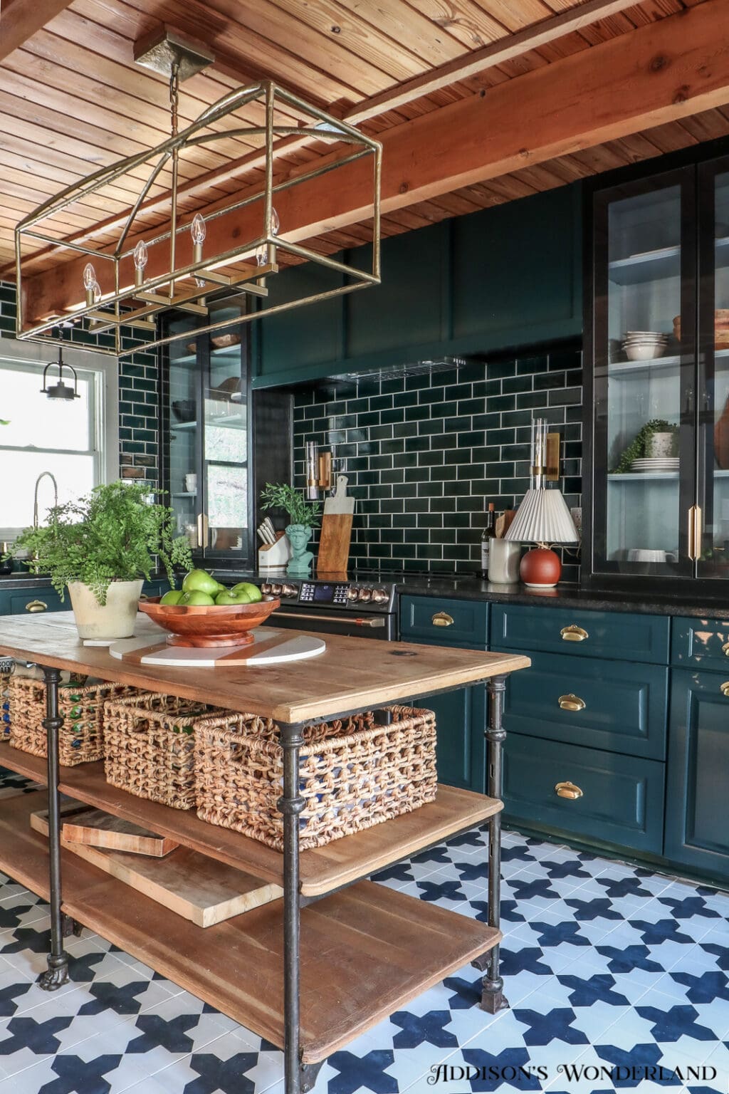 The Final Reveal of our Green on Green Cabin “Un-Kitchen” Kitchen ...