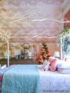 Addison’s Whimsical & Festive Peach and Blush Girlie Christmas Bedroom ...