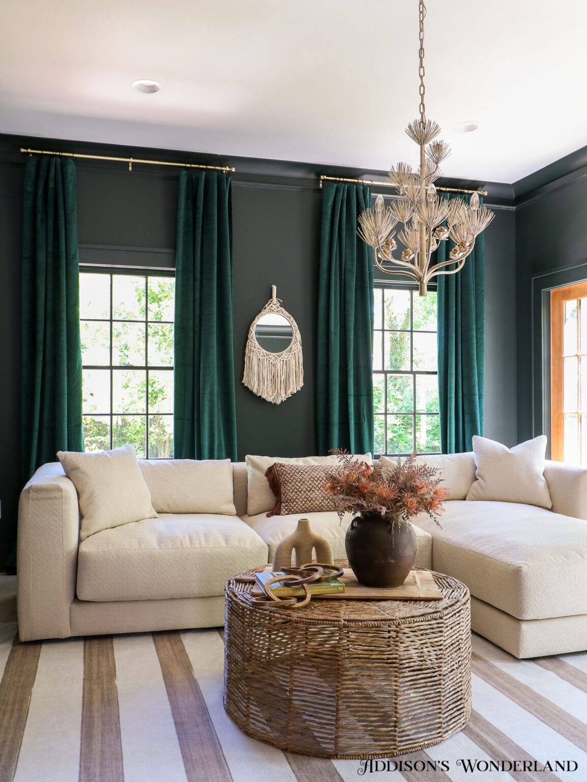 The Reveal of Our Tone on Tone Emerald Green Family Room Renovation ...